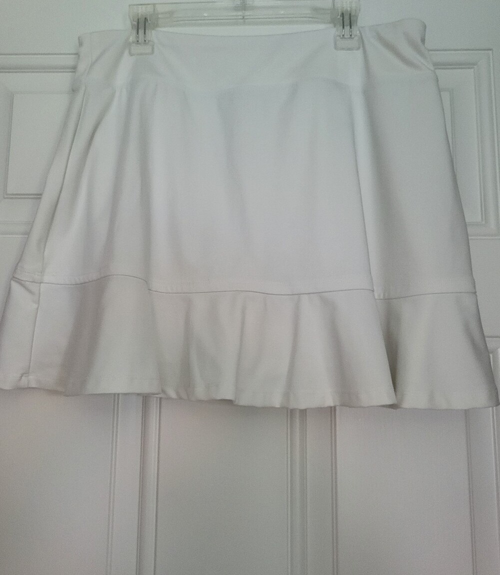 Tommy Bahama White Flared Skort with Ruffle Hem